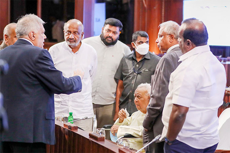 President Wickremesinghe with some TNA MPs