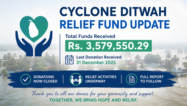 Update on Cyclone Ditwah Relief Fund